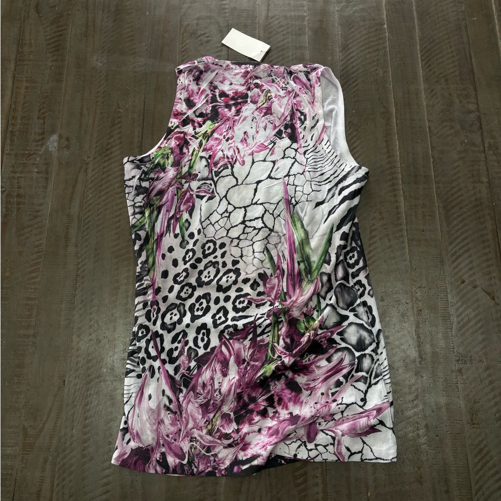 Cache Pink and Black Patterned Tank Top - Picture 4 of 4